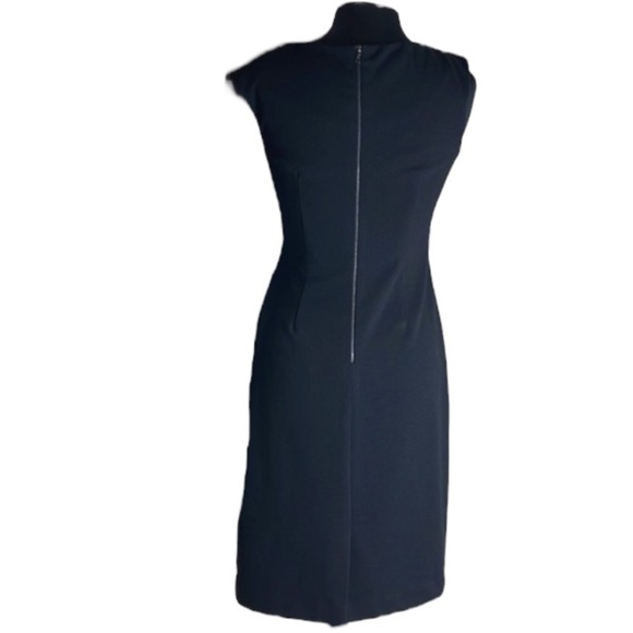 Kay Unger Black Sheath Midi Dress Snake Print Size 8 - Picture 3 of 6